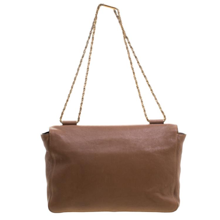 Pre Owned Chloe Brown Leather Large Elsie Shoulder Bag