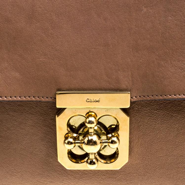 Pre Owned Chloe Brown Leather Large Elsie Shoulder Bag