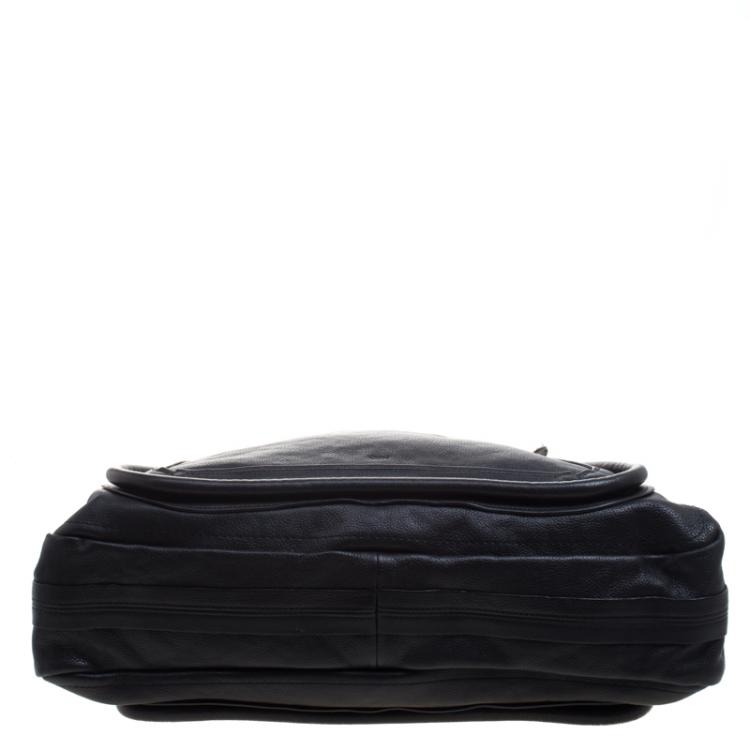 Pre Owned Chloe Black Leather Large Paraty Shoulder Bag