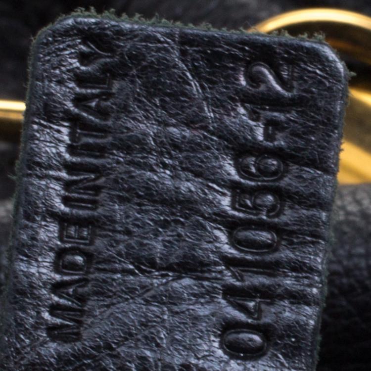 Pre Owned Chloe Black Leather Large Paraty Shoulder Bag