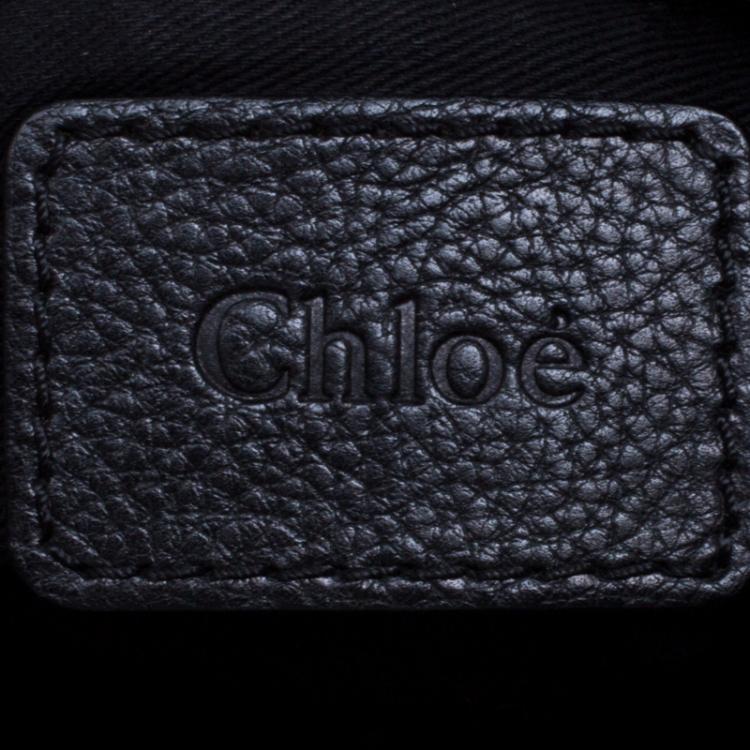 Pre Owned Chloe Black Leather Large Paraty Shoulder Bag