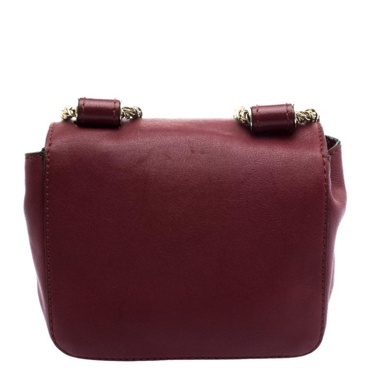 مملوكة مسبقًا Chloe Red Leather Mini Elsie Crossbody Bag