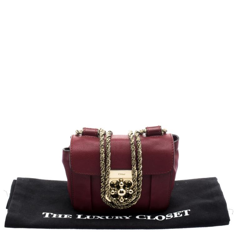 مملوكة مسبقًا Chloe Red Leather Mini Elsie Crossbody Bag