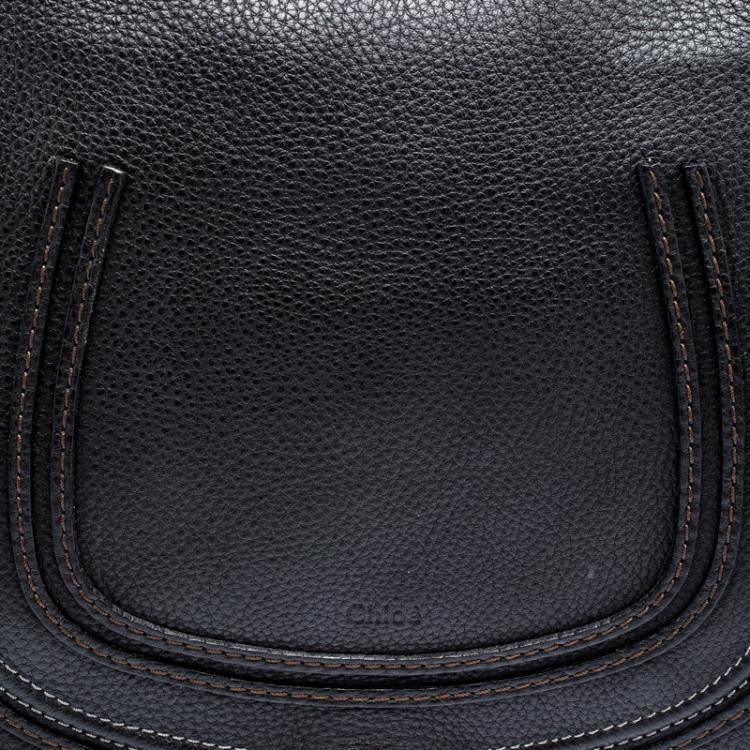Pre Owned Chloe Black Leather Medium Marcie Hobo