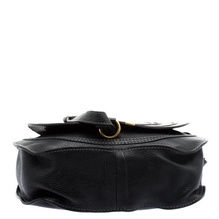 Pre Owned Chloe Black Leather Medium Marcie Hobo