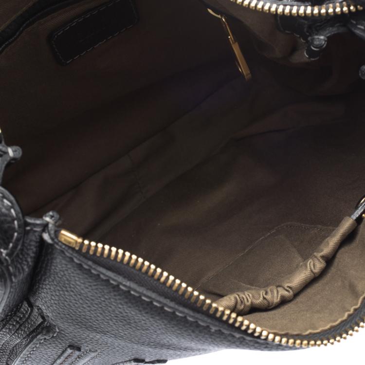 Pre Owned Chloe Black Leather Medium Marcie Hobo