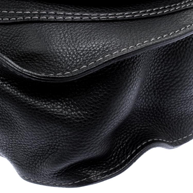 Pre Owned Chloe Black Leather Medium Marcie Hobo