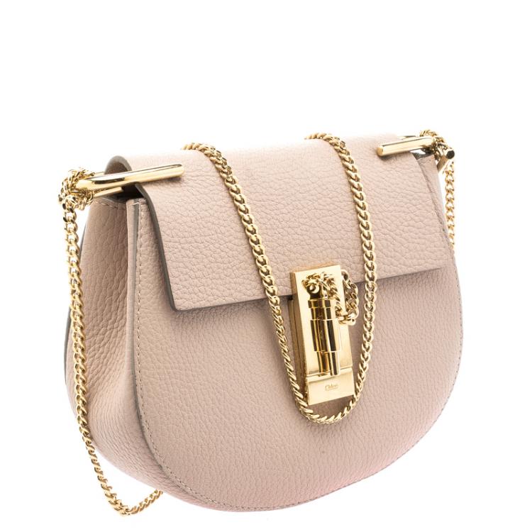 Pre Owned Chloe Beige Leather Small Drew Shoulder Bag