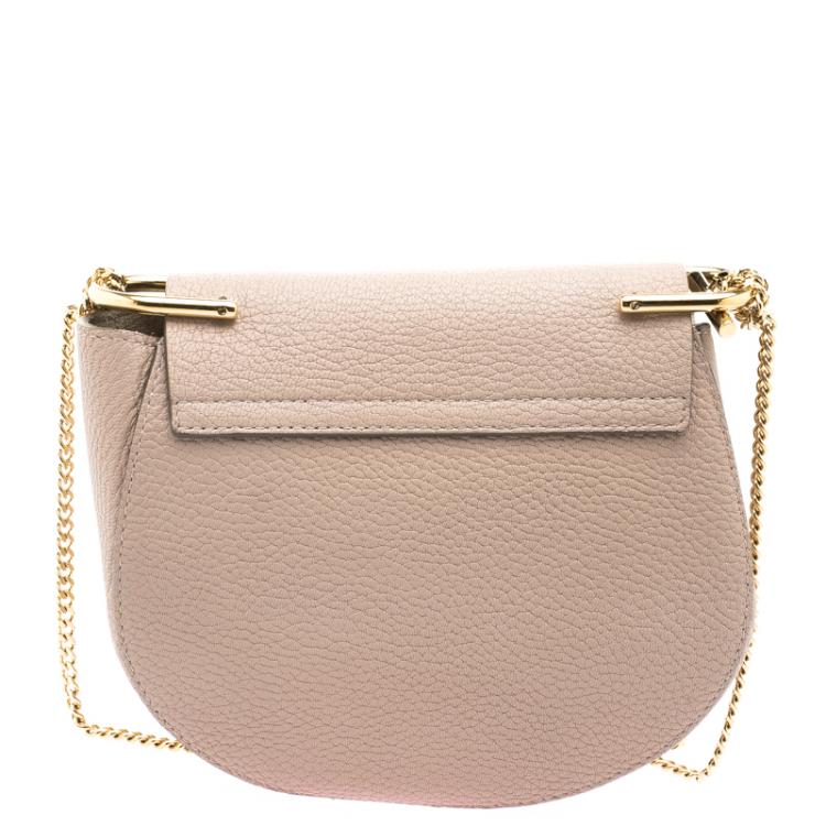 Pre Owned Chloe Beige Leather Small Drew Shoulder Bag