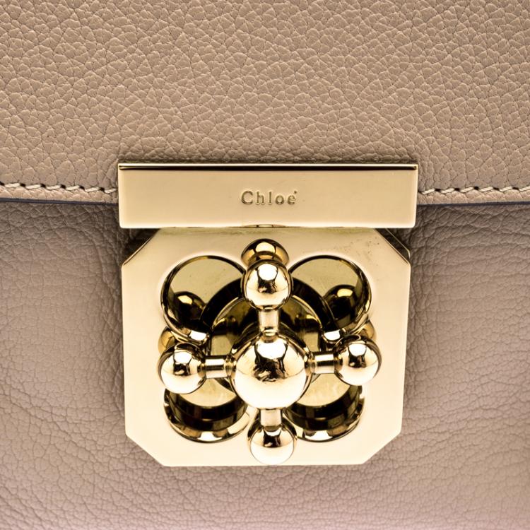 Pre Owned Chloe Beige Leather Small Elsie Shoulder Bag