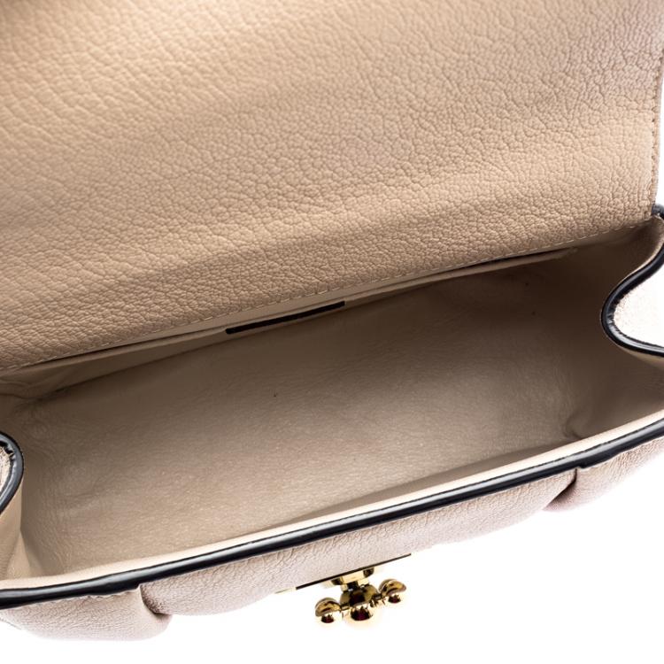 Pre Owned Chloe Beige Leather Small Elsie Shoulder Bag