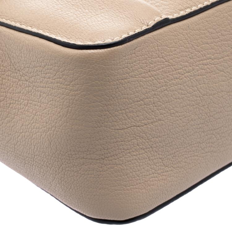 Pre Owned Chloe Beige Leather Small Elsie Shoulder Bag