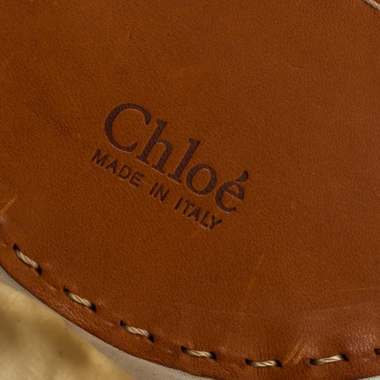 Pre Owned Chloe White/Brown Knotted Leather vintage Bracelet Bag