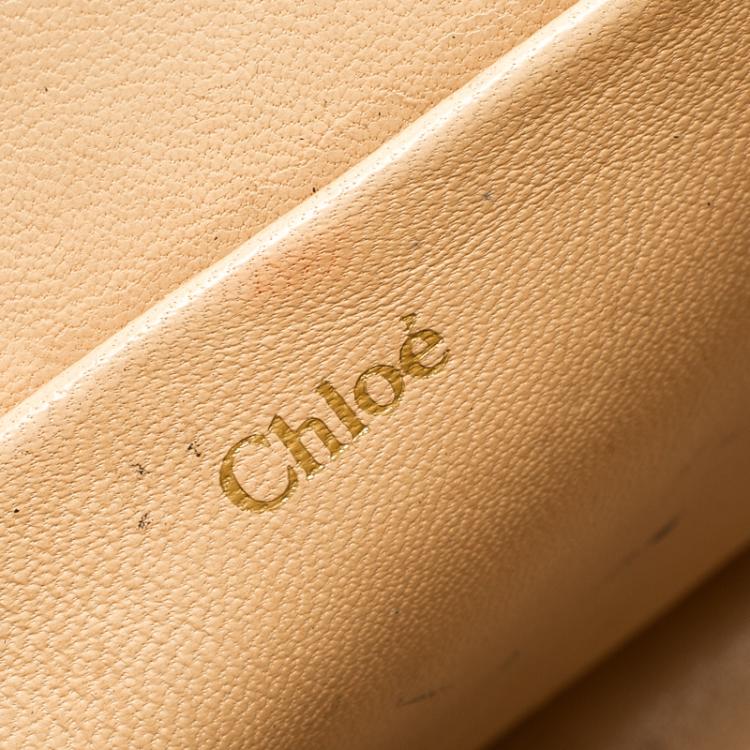 Pre Owned Chloe Metallic Gold Python Frame Sally Shoulder Bag