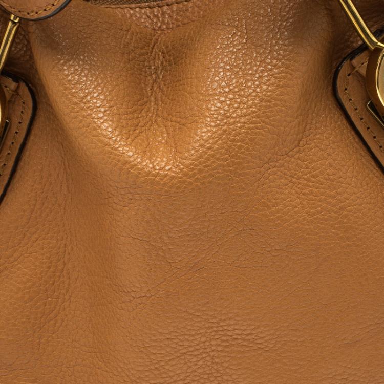 Pre Owned Chloe Tan Leather Medium Paraty Shoulder Bag