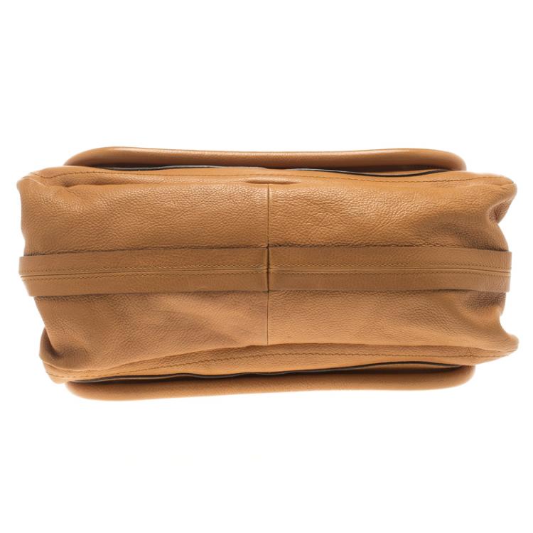 Pre Owned Chloe Tan Leather Medium Paraty Shoulder Bag