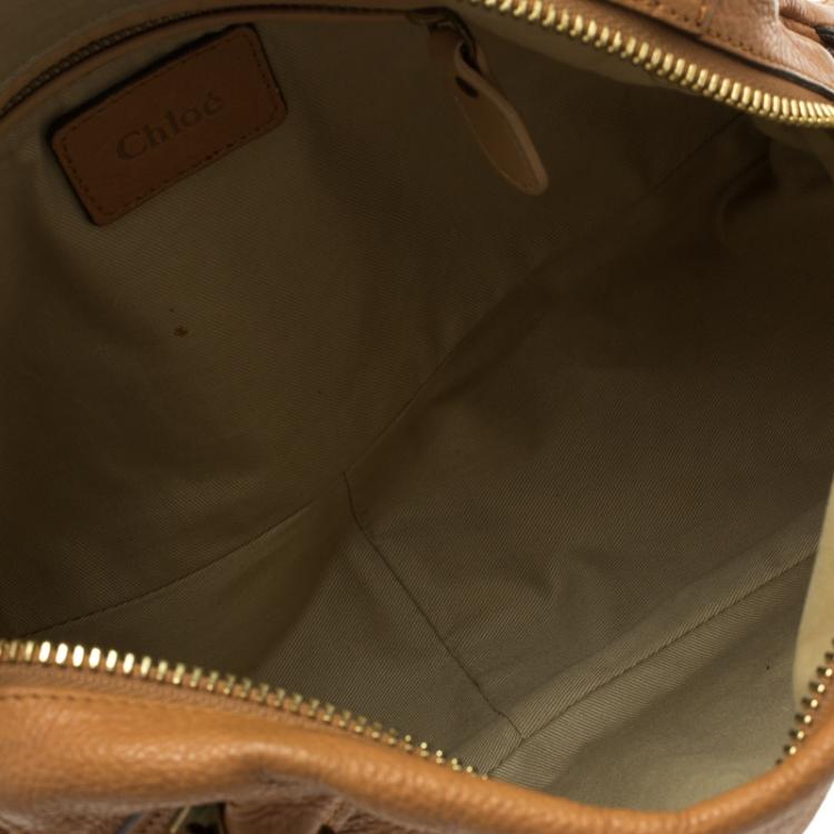 Pre Owned Chloe Tan Leather Medium Paraty Shoulder Bag