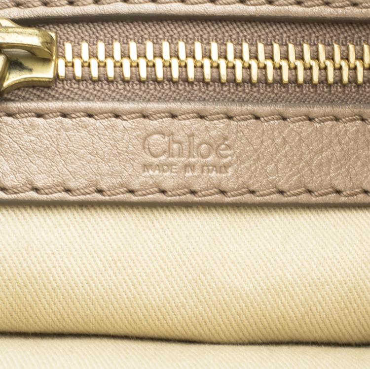 مملوكة مسبقًا Chloe Cream Leather Bay Satchel