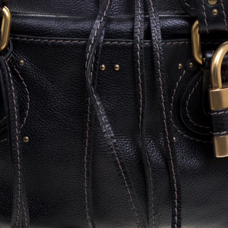 Pre Owned Chloe Black Leather Medium Paddington Satchel