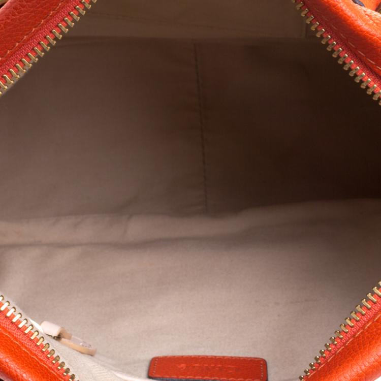 Pre Owned Chloe Orange Leather Medium Paraty Shoulder Bag