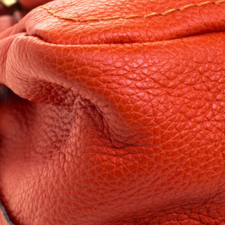 Pre Owned Chloe Orange Leather Medium Paraty Shoulder Bag