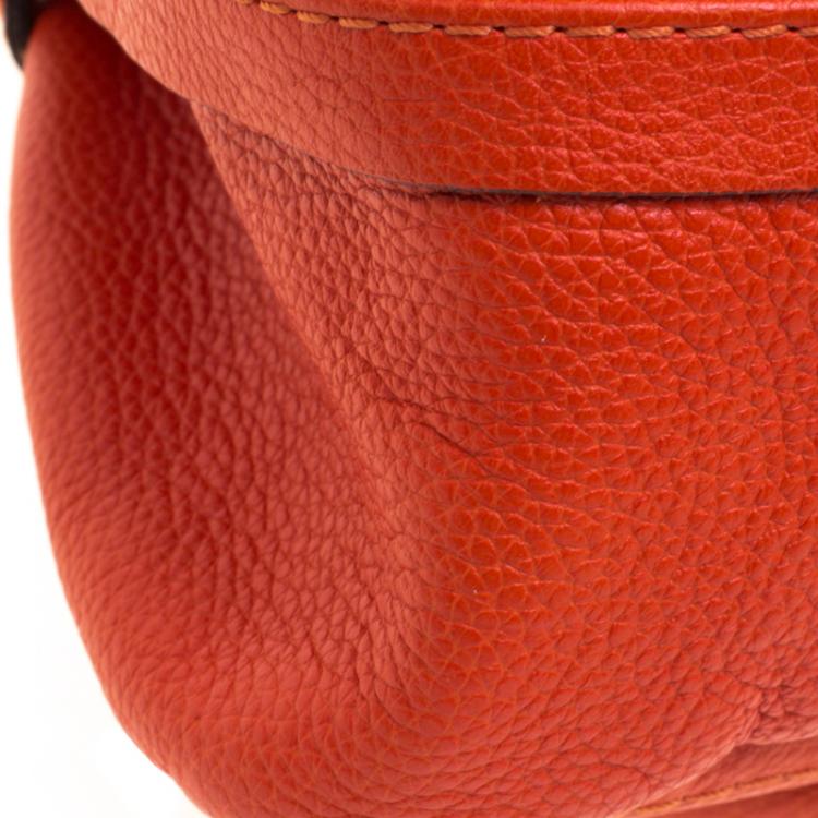 Pre Owned Chloe Orange Leather Medium Paraty Shoulder Bag