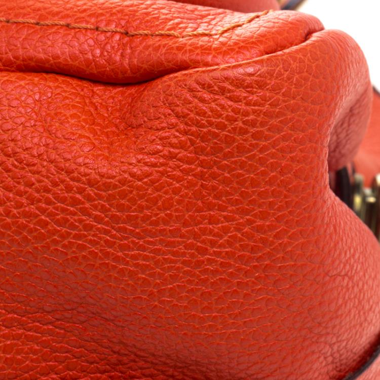 Pre Owned Chloe Orange Leather Medium Paraty Shoulder Bag