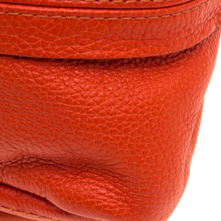 Pre Owned Chloe Orange Leather Medium Paraty Shoulder Bag
