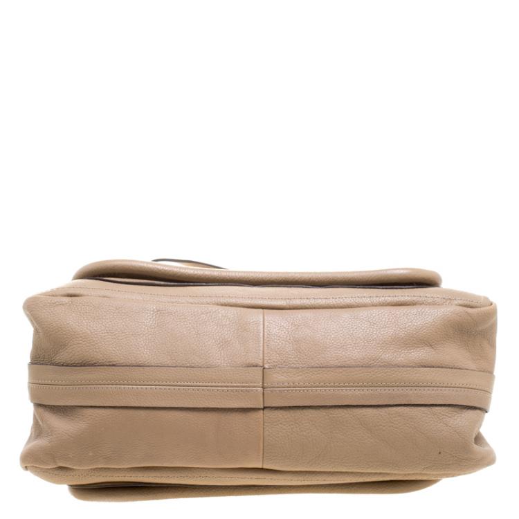Pre Owned Chloe Beige Leather Medium Paraty Shoulder Bag