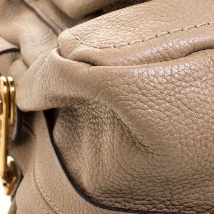 Pre Owned Chloe Beige Leather Medium Paraty Shoulder Bag