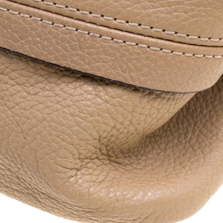 Pre Owned Chloe Beige Leather Medium Paraty Shoulder Bag