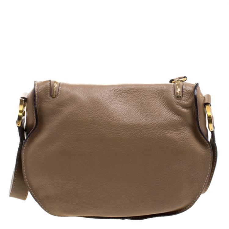 Pre Owned Chloe Brown Leather Medium Marcie Crossbody Bag
