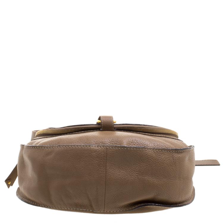Pre Owned Chloe Brown Leather Medium Marcie Crossbody Bag