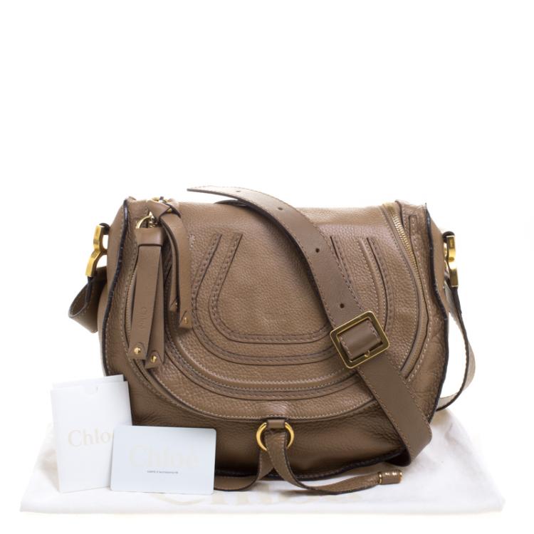 Pre Owned Chloe Brown Leather Medium Marcie Crossbody Bag