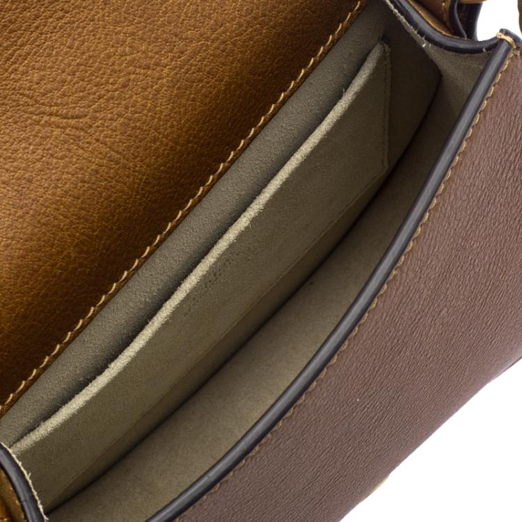 Pre Owned Chloe Brown Leather Small Nile Bracelet Shoulder Bag