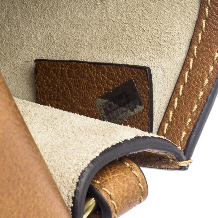Pre Owned Chloe Brown Leather Small Nile Bracelet Shoulder Bag