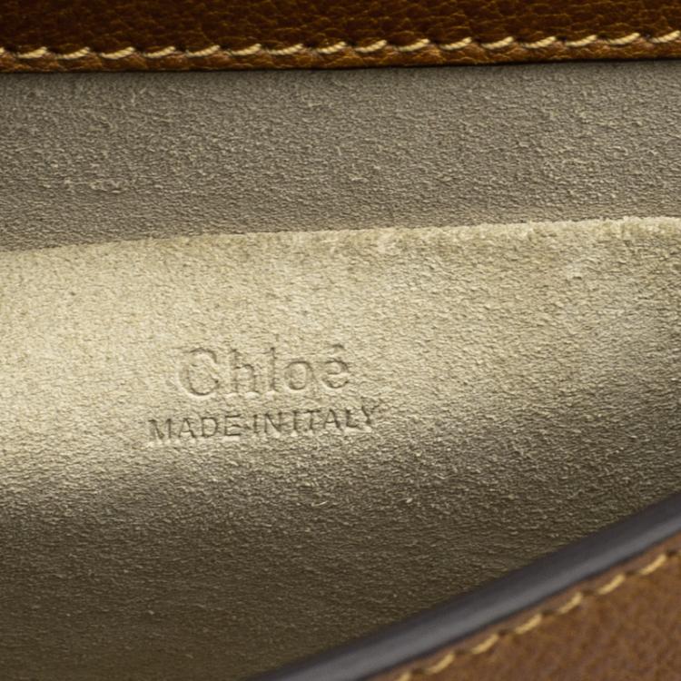 Pre Owned Chloe Brown Leather Small Nile Bracelet Shoulder Bag