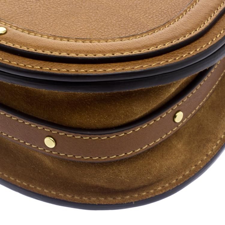 Pre Owned Chloe Brown Leather Small Nile Bracelet Shoulder Bag