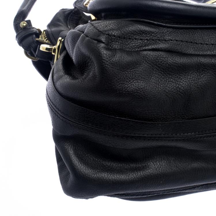 Pre Owned Chloe Black Leather Medium Paraty Shoulder Bag