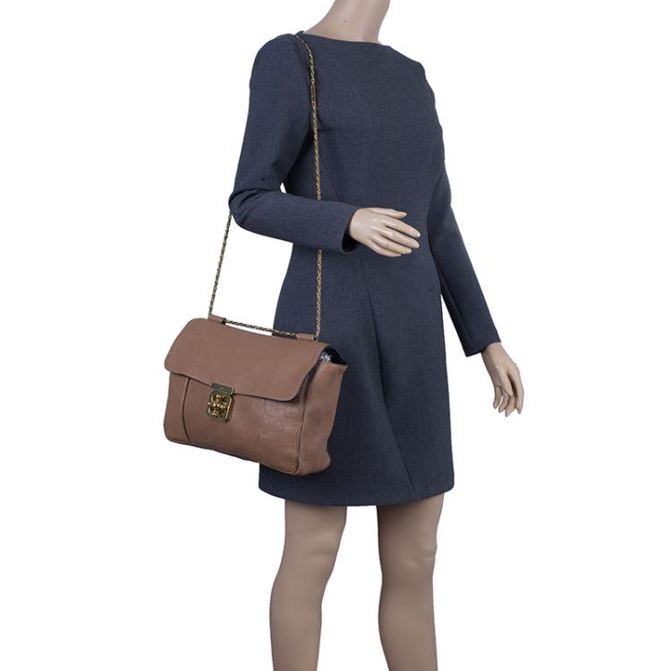 Pre Owned Chloe Brown Leather Large Elsie Shoulder Bag