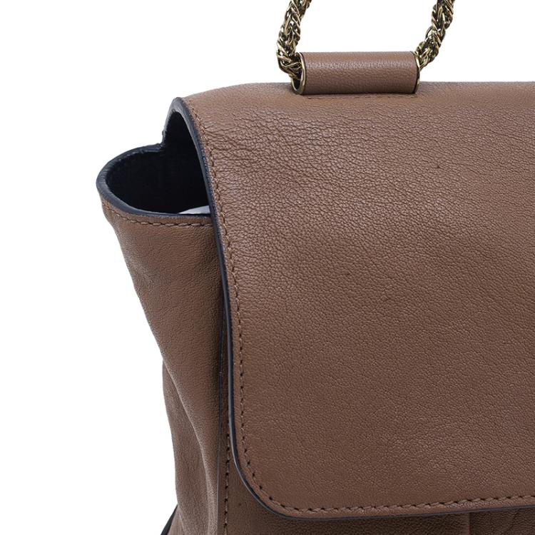 Pre Owned Chloe Brown Leather Large Elsie Shoulder Bag