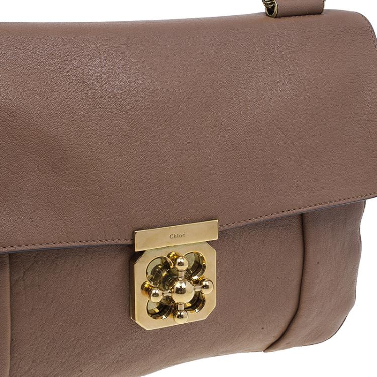 Pre Owned Chloe Brown Leather Large Elsie Shoulder Bag