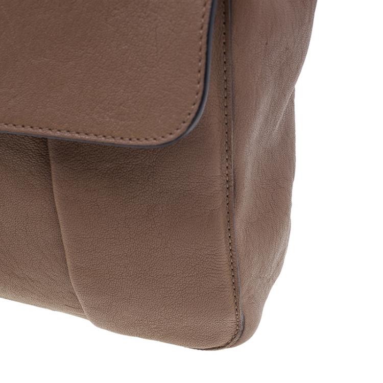 Pre Owned Chloe Brown Leather Large Elsie Shoulder Bag