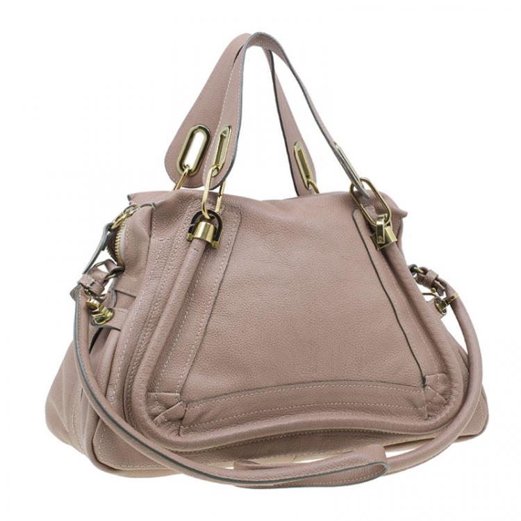 Pre Owned Chloe Beige Leather Medium Paraty Bag