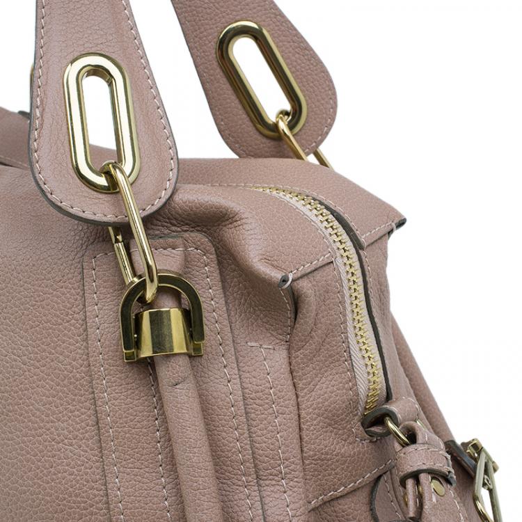 Pre Owned Chloe Beige Leather Medium Paraty Bag