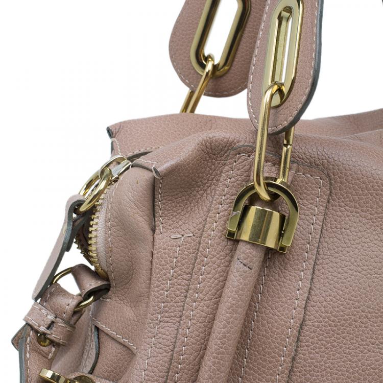 Pre Owned Chloe Beige Leather Medium Paraty Bag