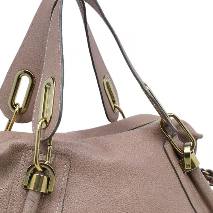 Pre Owned Chloe Beige Leather Medium Paraty Bag