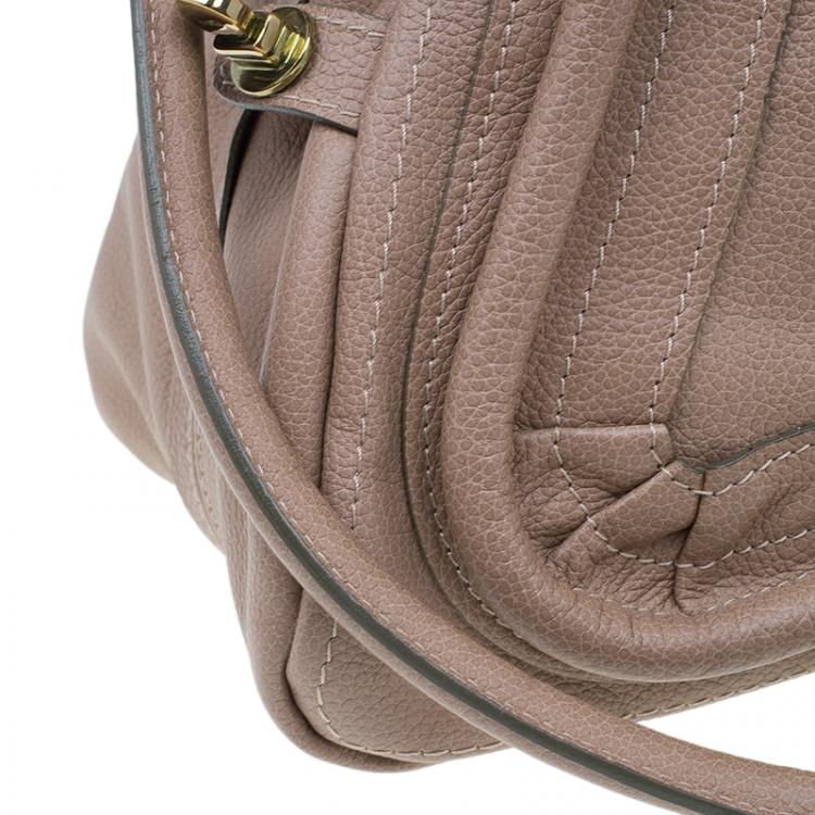 Pre Owned Chloe Beige Leather Medium Paraty Bag