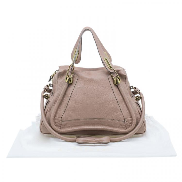 Pre Owned Chloe Beige Leather Medium Paraty Bag