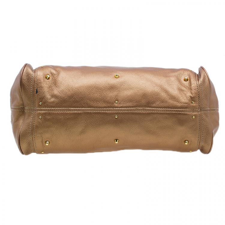Pre Owned Chloe Bronze Leather Medium Paddington Satchel Bag